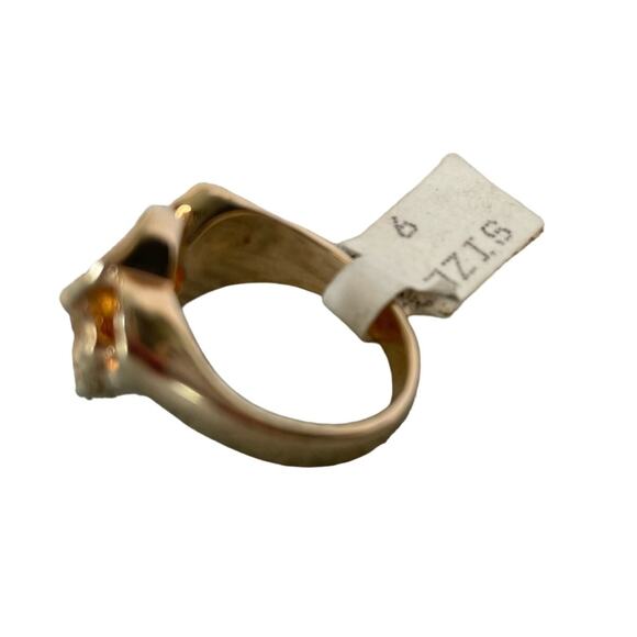 18K Gold Ring HGE Womans Ring Size 9 Infinity Ribbon Design - Picture 9 of 12